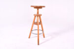 Oak and Chrome Metal Stool (04131/0A)