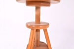 Oak and Chrome Metal Stool (04131/0A) - Image 2